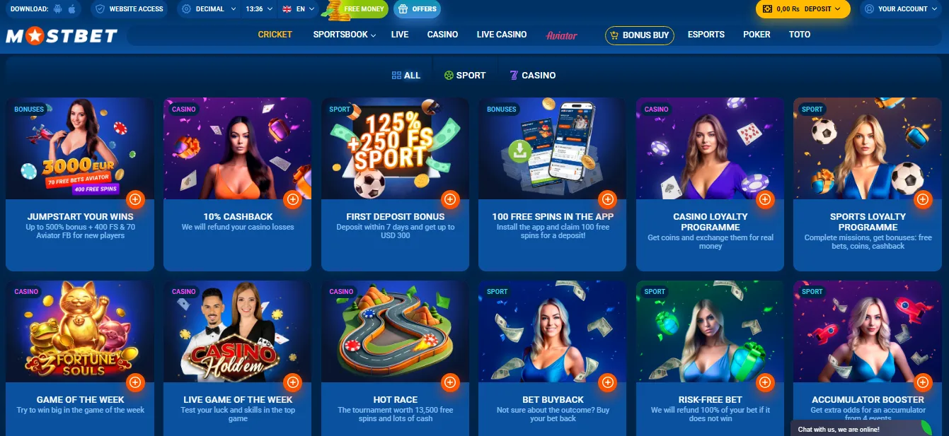 mostbet bonuses