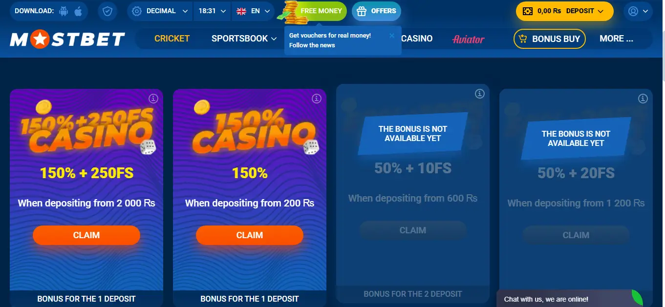 mostbet welcome bonus
